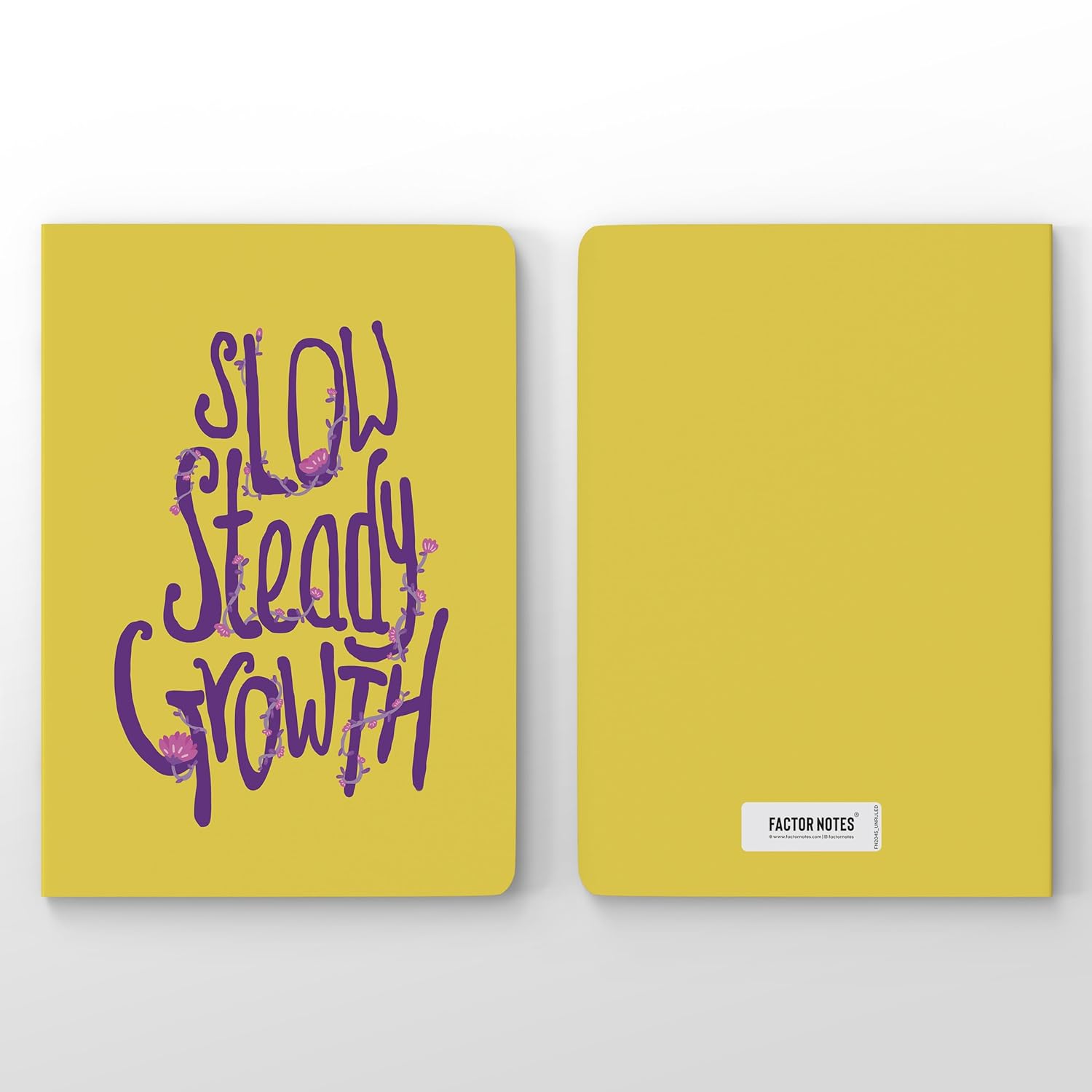 Factor Notes A5 Plain Notebook - Slow Steady Growth 90 GSM, 160 Pages Factor Notes