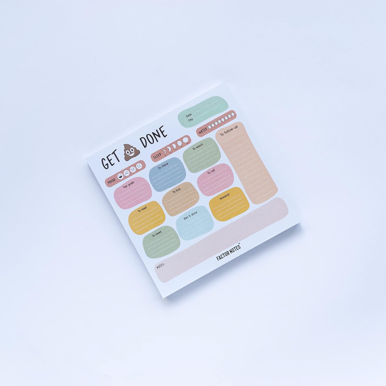 Factor Notes Tear-off Notepad - Daily Reminder Square 90 GSM 90 Sheets Factor Notes