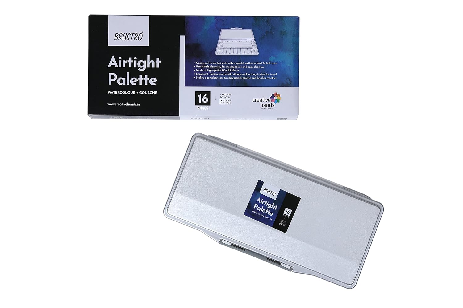 Brustro Airtight Palette for Watercolour & Gouache - 16 or 18 Wells
