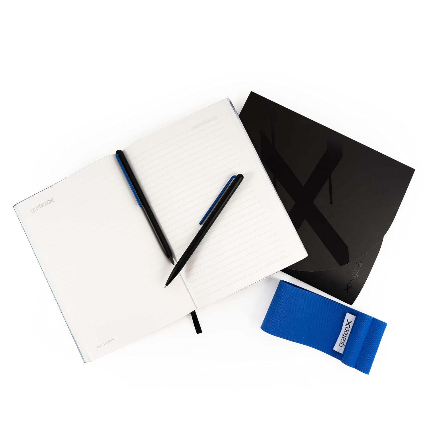 Pininfarina Grafeex Writing Pencil & Ballpoint Set with Stone Paper Notebook – Blue Pininfarina