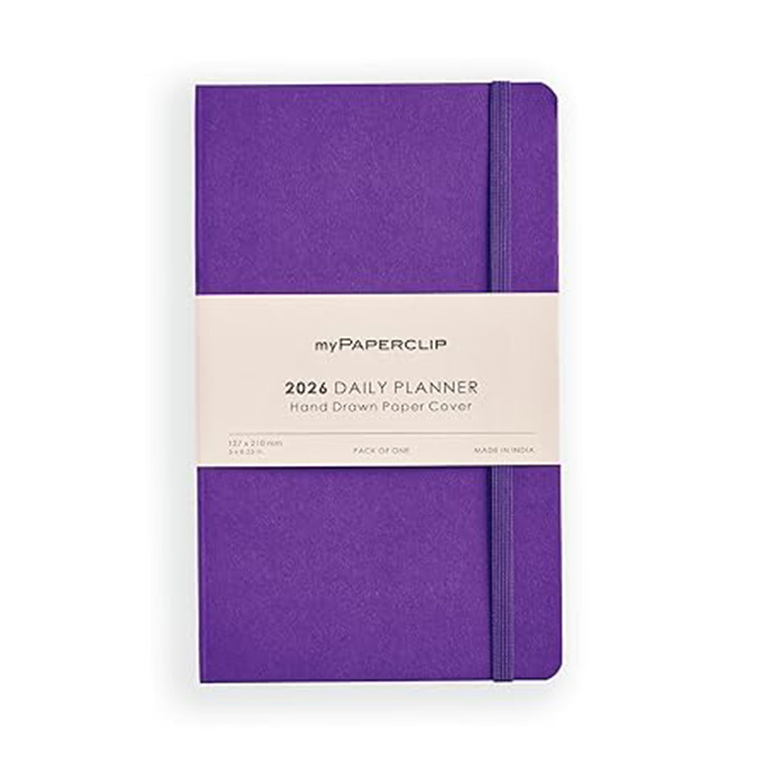 myPAPERCLIP 2026 Daily Planner M1 | Medium Size | AmethystSoft Cover | 384 Pages, 80 GSM | Amethyst myPAPERCLIP