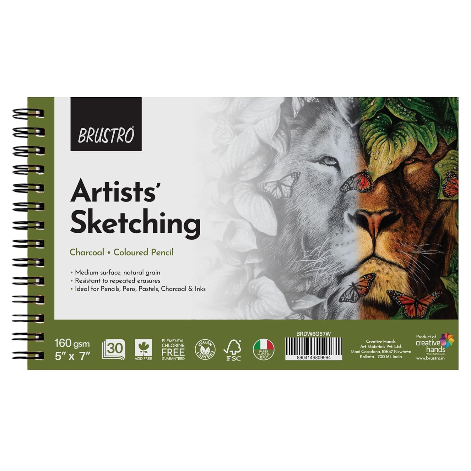Brustro Sketching Pad - 5x7 inch | 160 GSM | 30 Sheets | Wiro-Bound Brustro