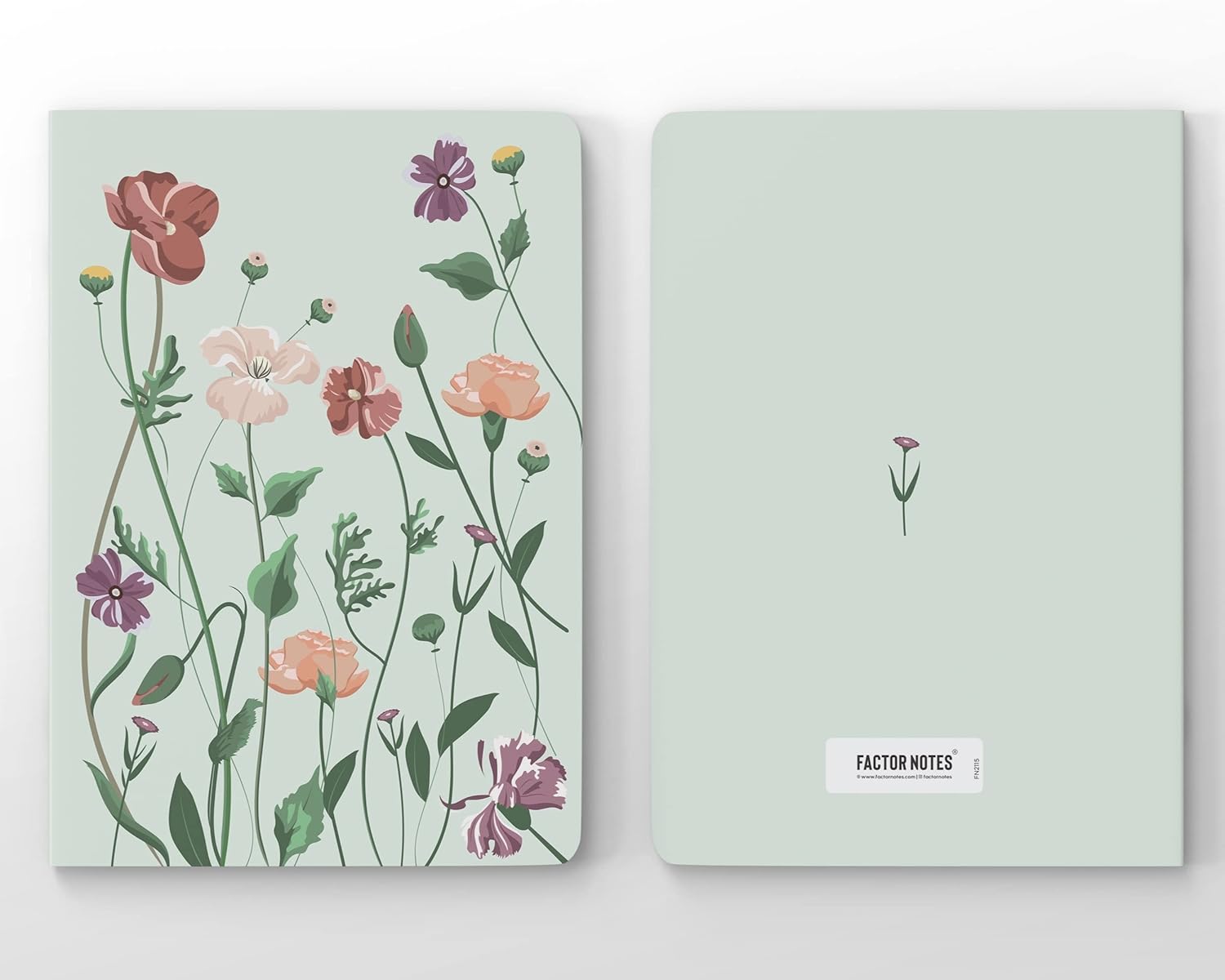 Factor Notes A5 Notebook Botanical - 90 GSM Ruled, 160 Pages Factor Notes