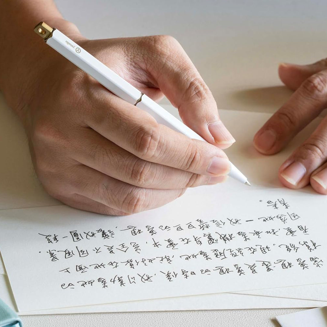 Ystudio | Ball Point Pen | White Portable | Classic Revolve Series | Metal Brass Body YSTUDIO