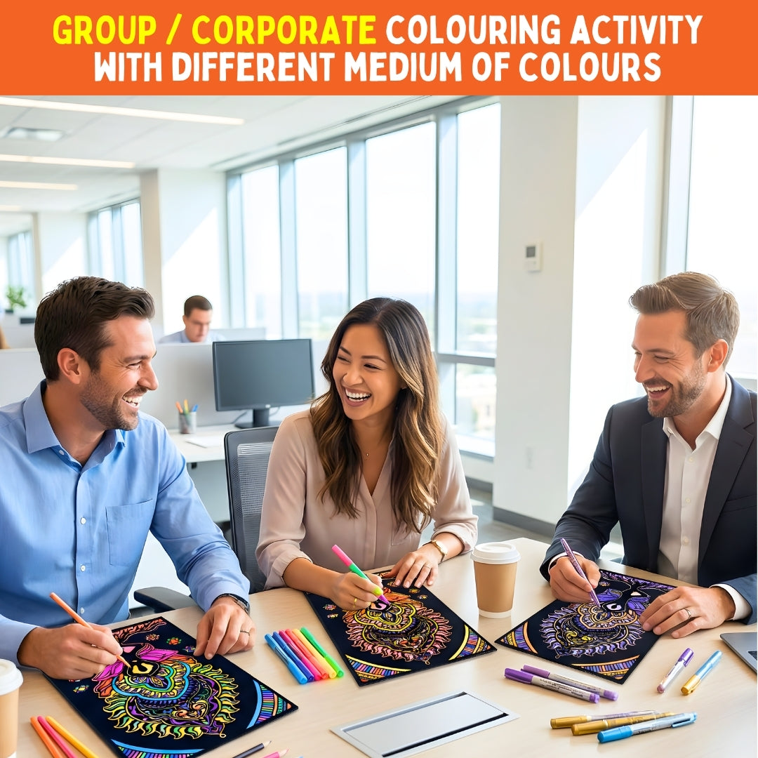 PepPlay Velvet Colouring Canvas, Set of 2 – Wellness Series Mindful Yoga & Healthy Be Happy - Wellness Combo