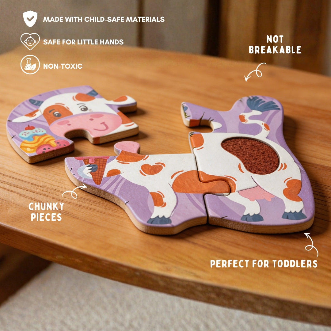 PepPlay My First Touch & Feel Puzzles - Farm Animals | Sensory Learning for Toddlers | 1+ Years
