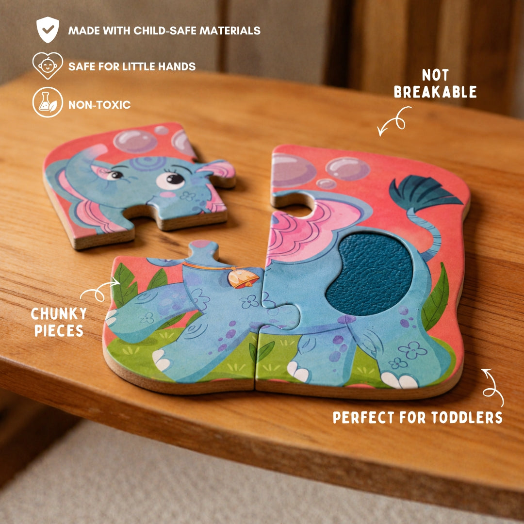 PepPlay My First Touch & Feel Puzzles - Wild Animals | Sensory Learning for Toddlers | 1+ Years