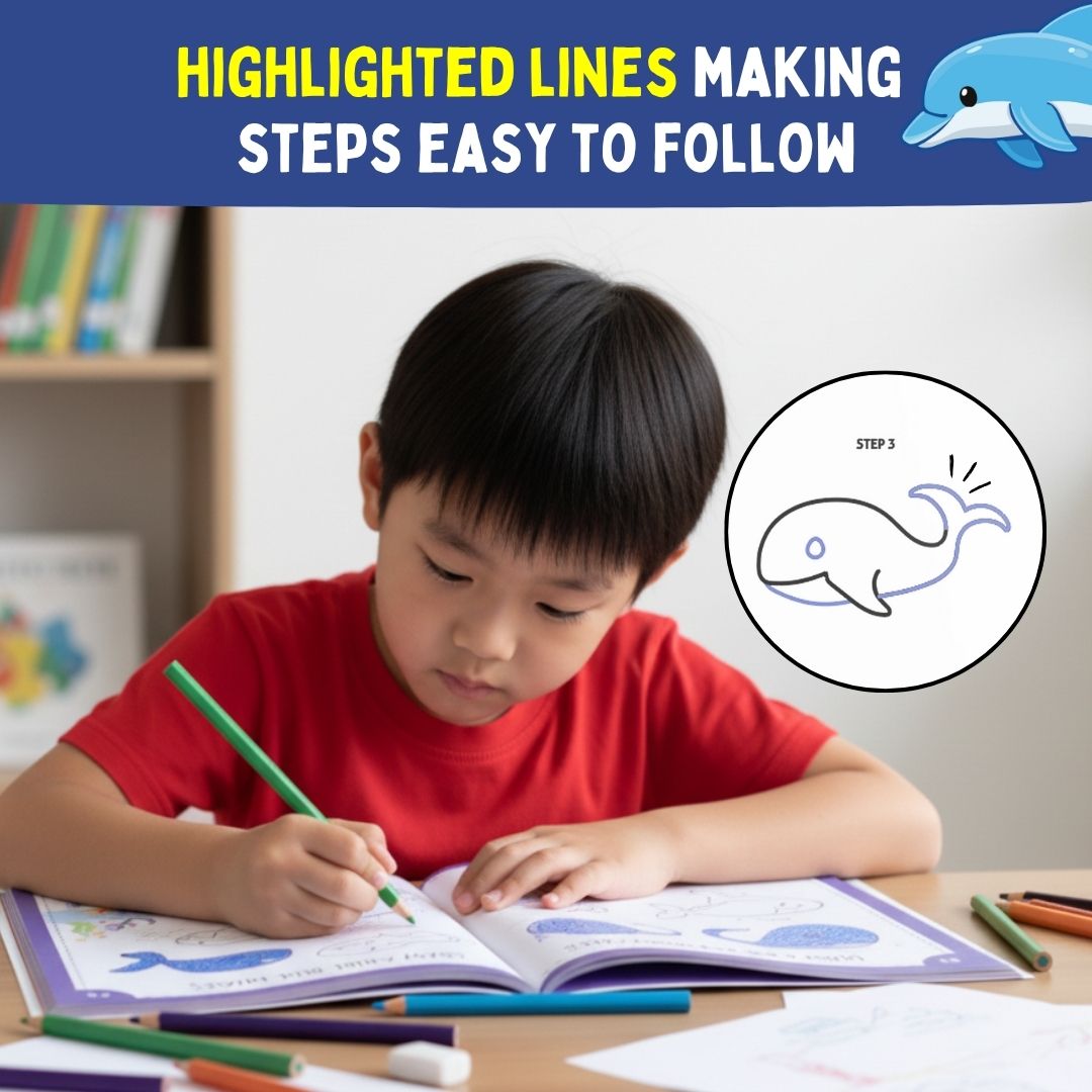 PepPlay Step By Step Drawing Book - Mystical Marine Life | Easy Drawing Practice for Kids | 5+ Years
