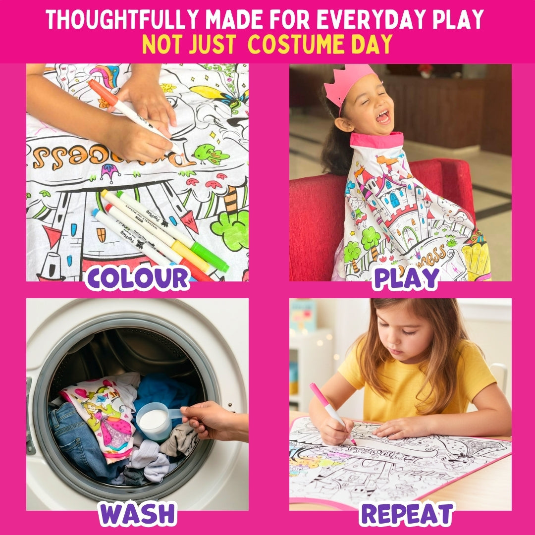 PepPlay My Princess Cape Kit | Colour, Wear & Pretend Play | 4+ Years