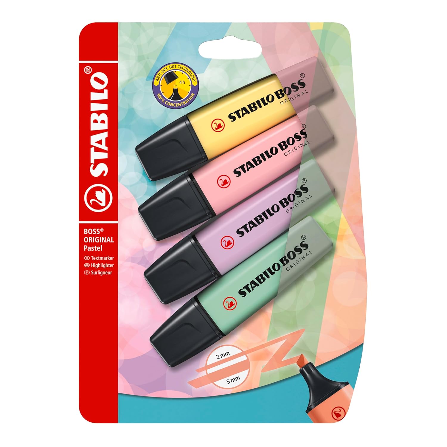 Stabilo Boss Highlighter Pastel-Pack Of 4 Blst(Hom/Pb/My/Lh) Stabilo