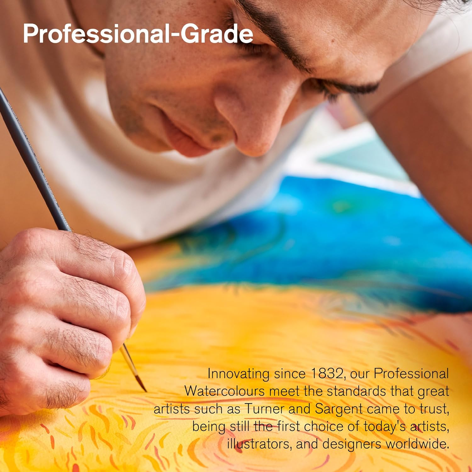 Winsor And Newton Professional Water Colour - Black Box 12 Half Pans Set