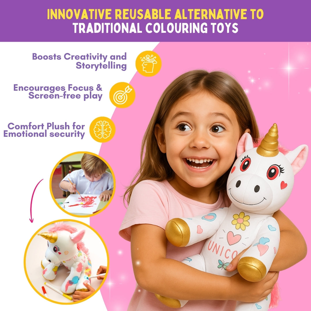 PepPlay Redoobles Doodle Unicorn | Wash, Colour & Reuse Fun | 3+ Years
