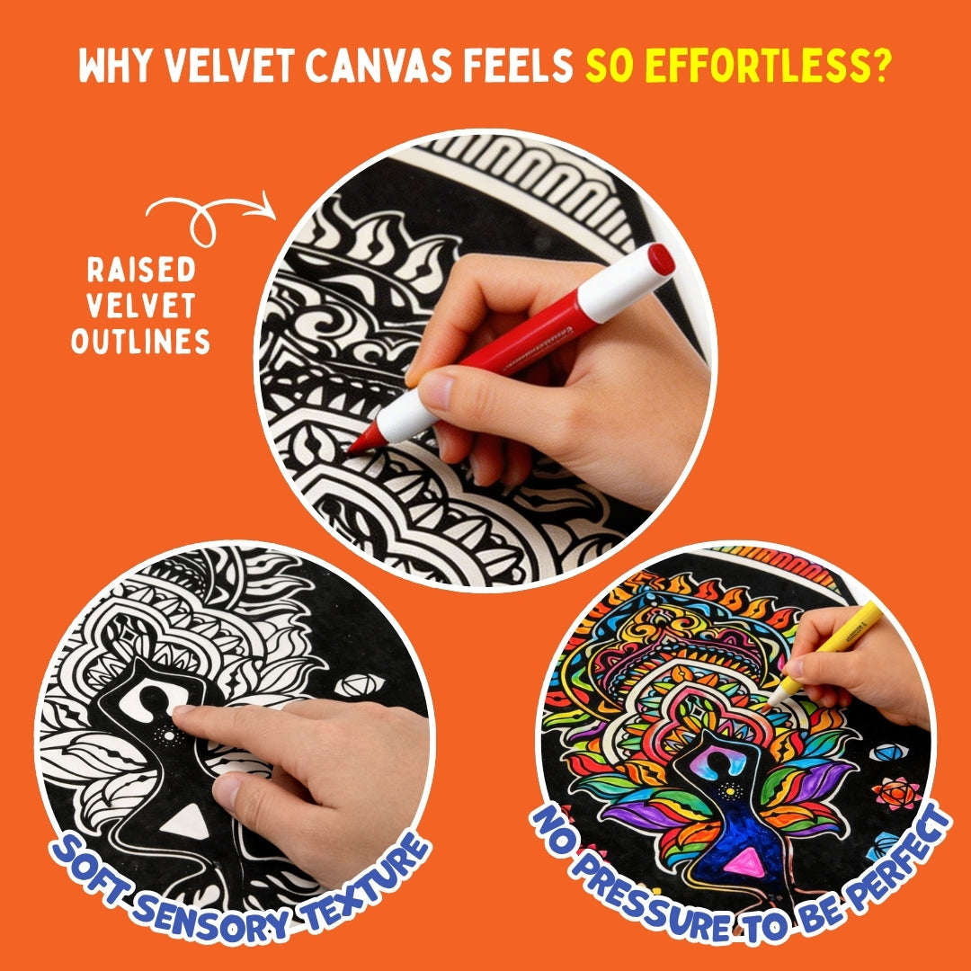 PepPlay Velvet Colouring Posters - Mindful Yoga | Creative Mindful Colouring | 8+ Years