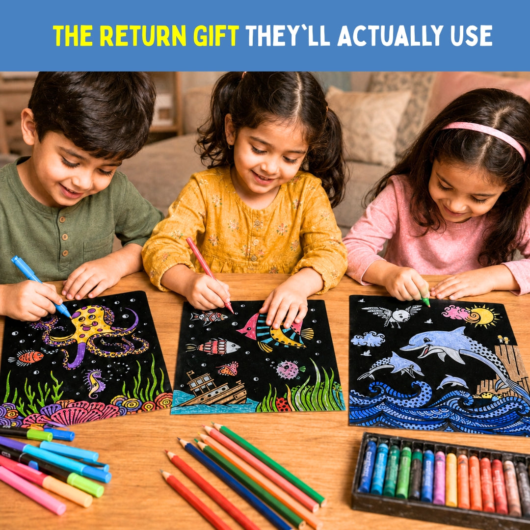 PepPlay Colour in Velvet - Ocean Life | Mess-Free Colouring Fun | 3+ Years