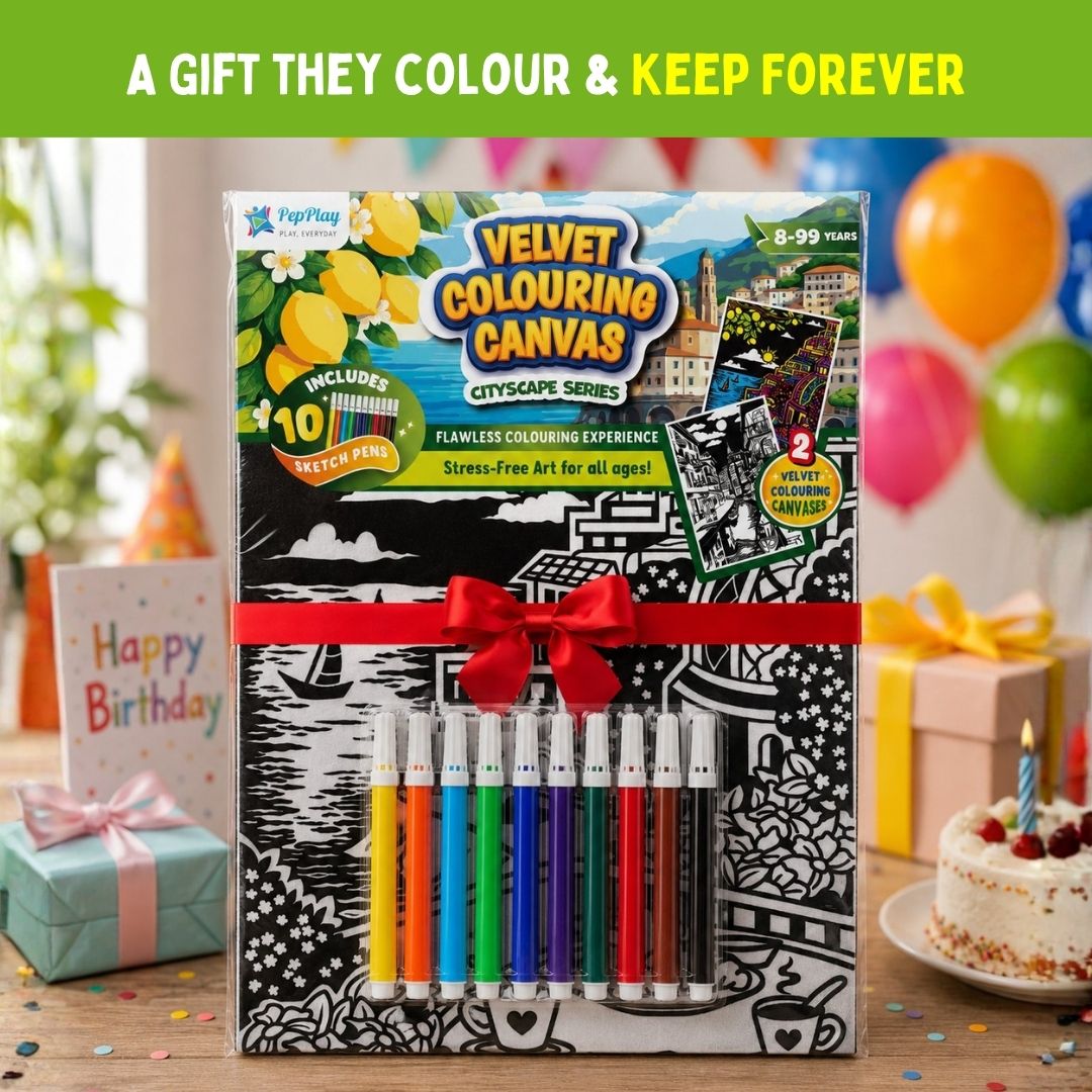 PepPlay Velvet Colouring Canvas, Set of 2 – City Scape Series - Venice & Amalfi Coast