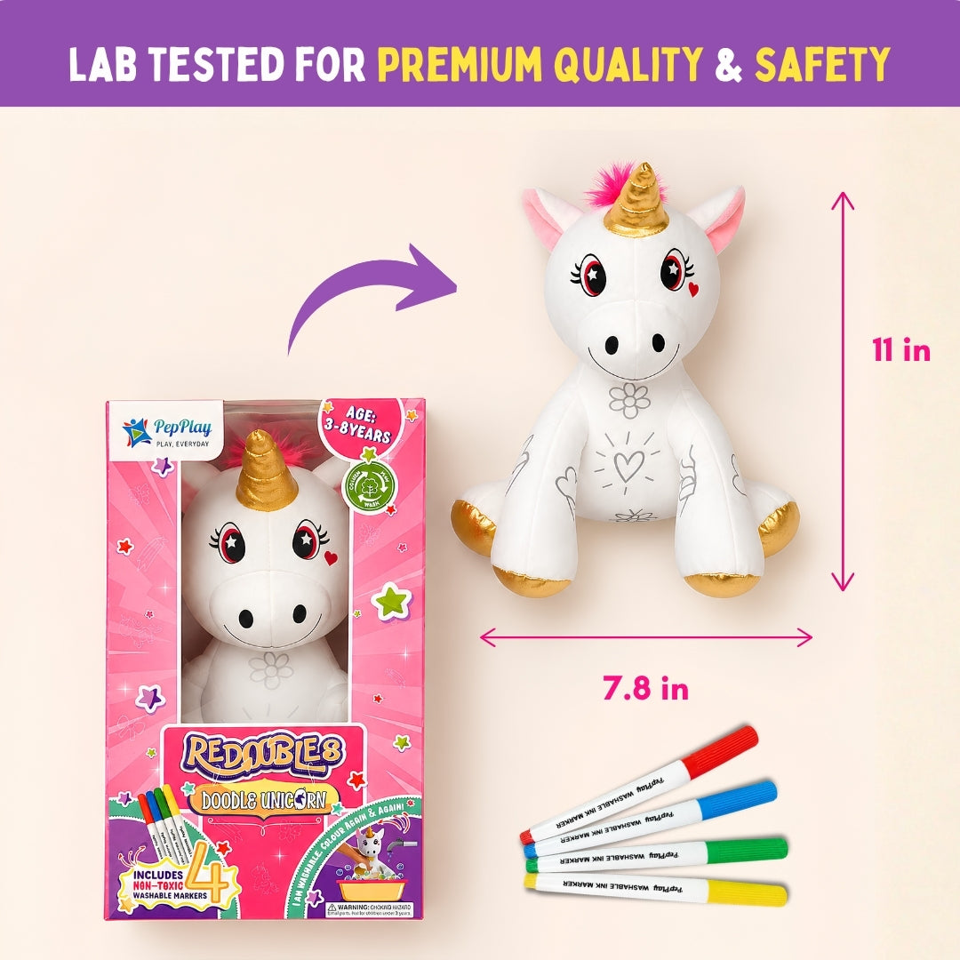 PepPlay Redoobles Doodle Unicorn | Wash, Colour & Reuse Fun | 3+ Years