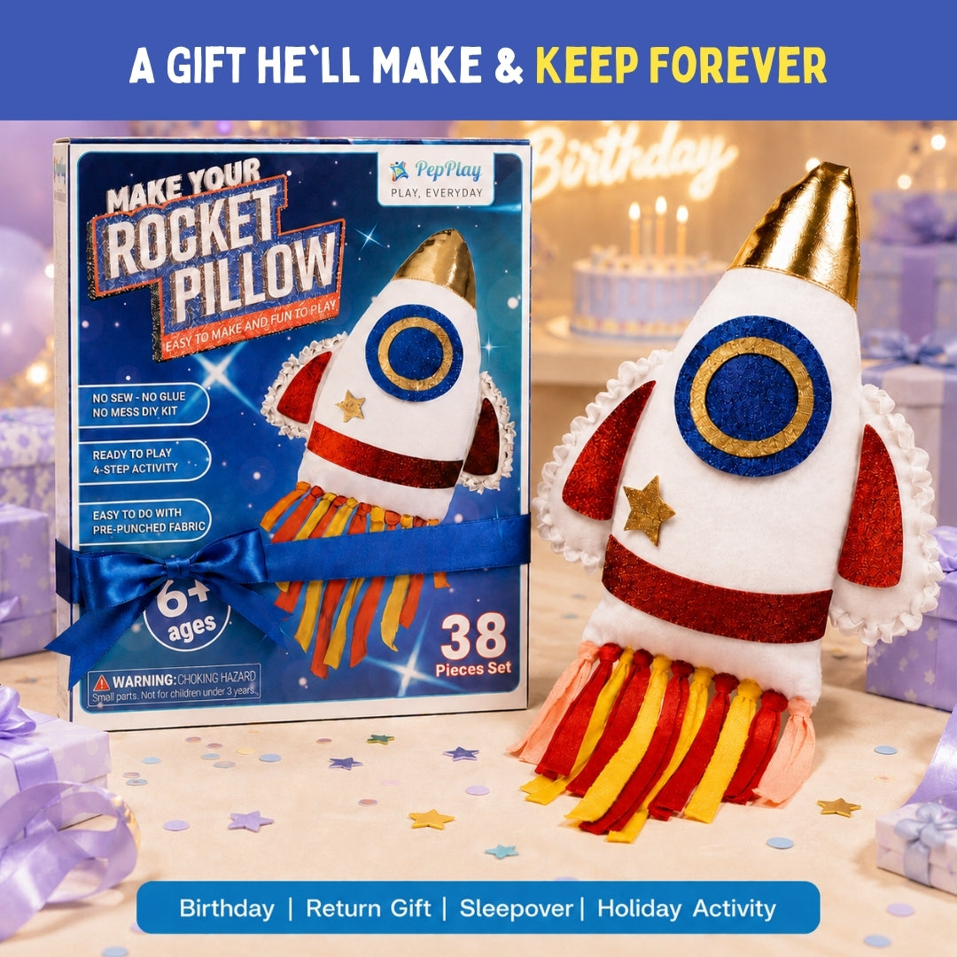 PepPlay Make Your Rocket Pillow | No-Sew DIY Craft Fun | 6+ Years