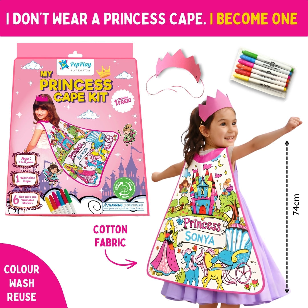 PepPlay My Princess Cape Kit | Colour, Wear & Pretend Play | 4+ Years
