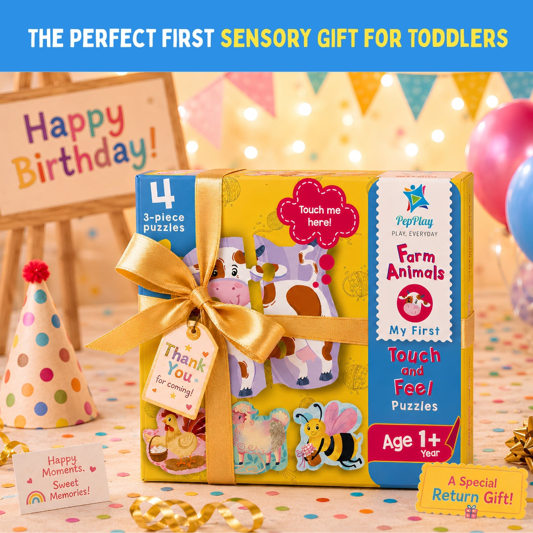 PepPlay My First Touch & Feel Puzzles - Farm Animals | Sensory Learning for Toddlers | 1+ Years