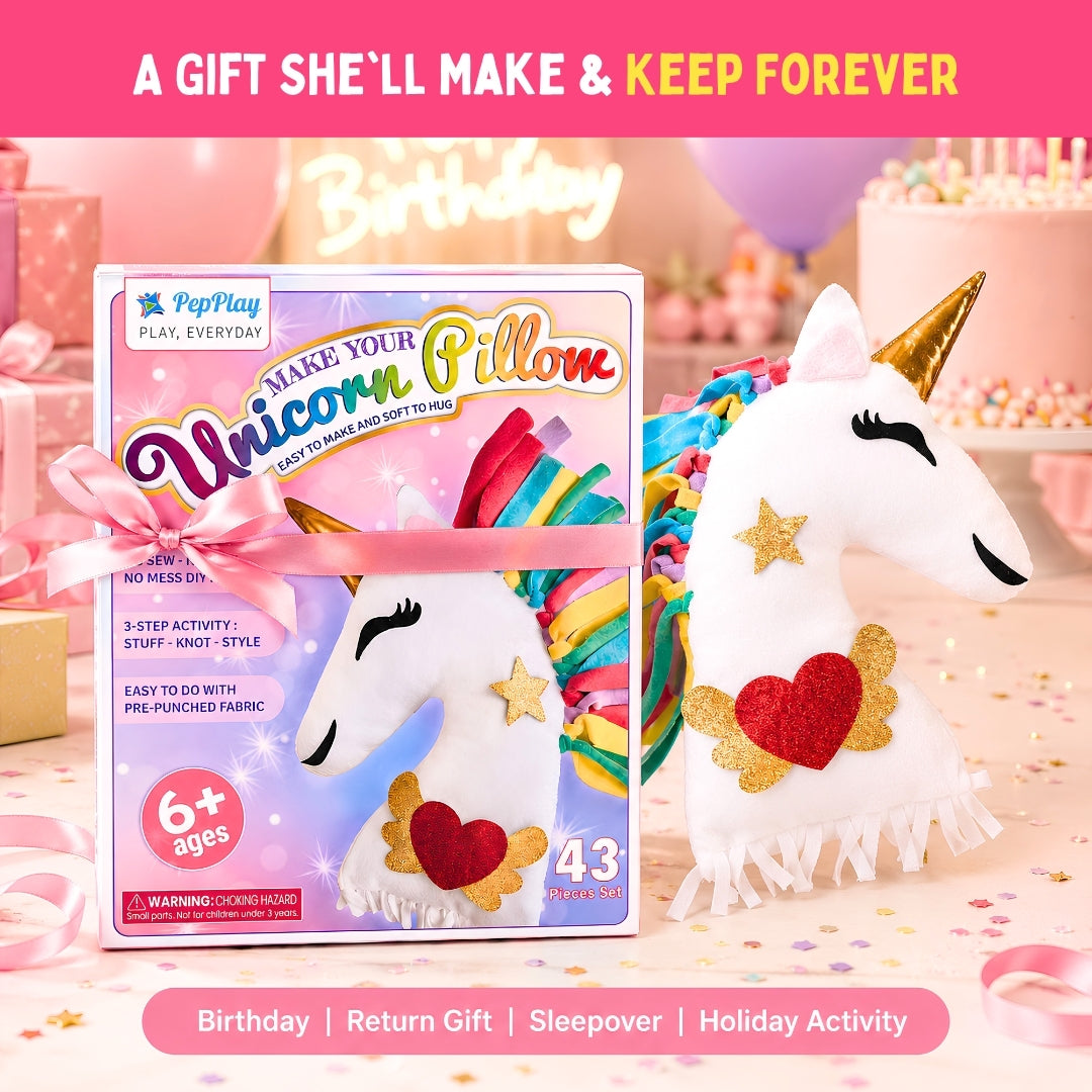 PepPlay Make Your Unicorn Pillow | No-Sew DIY Craft Fun | 6+ Years