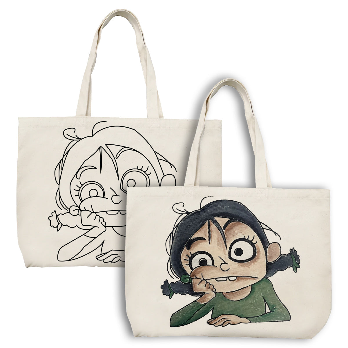 iCraft DIY Canvas Tote Bag Art Kit - A Girl Design for Kids iCraft