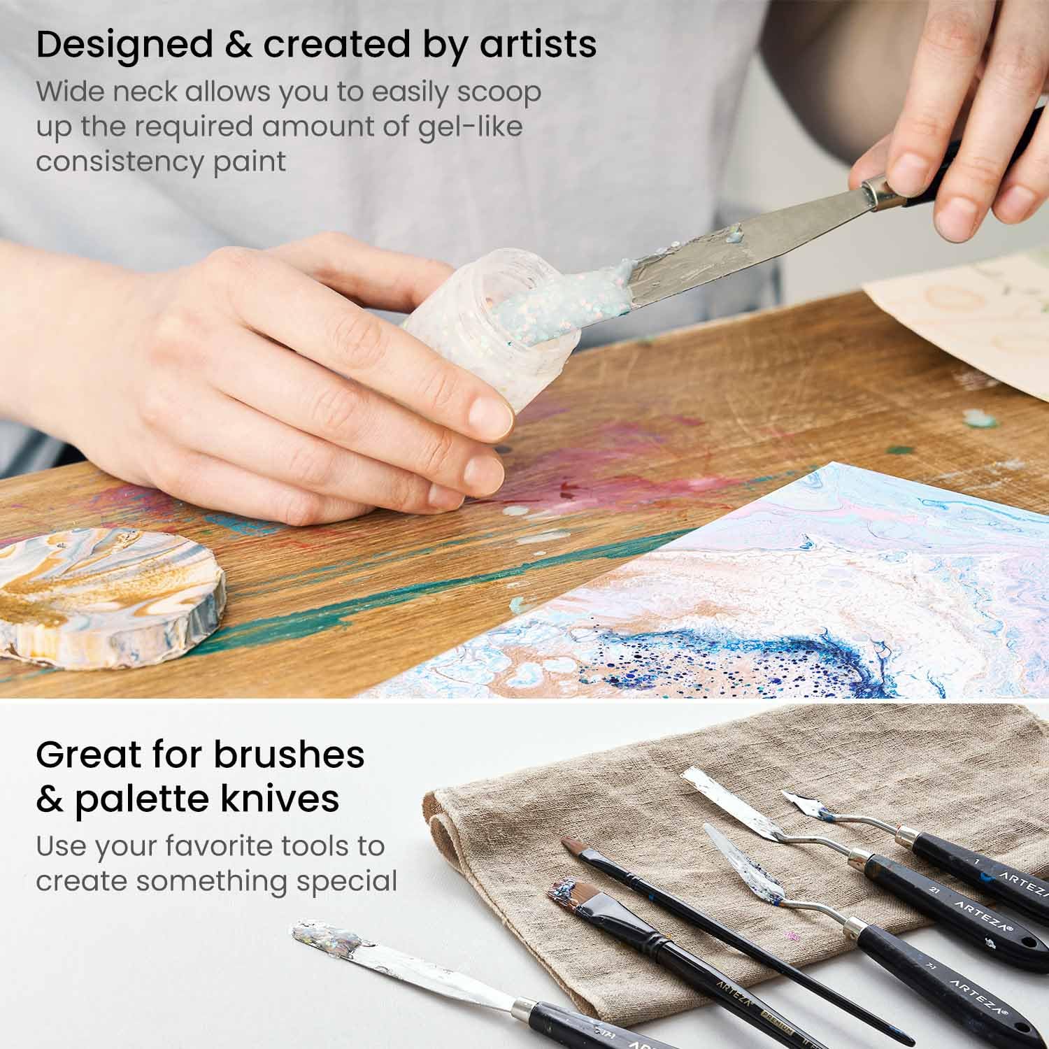 ARTEZA Glitter Acrylic Paint Set of 14 - 60ml Arteza