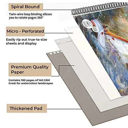 Anupam Pro Sketcher Sketch Book - Wireo Binding Book  -140 GSM with Butter Paper Anupam