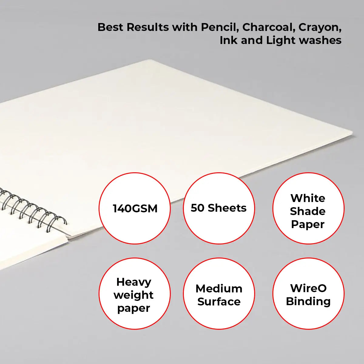 Anupam Sketcho Sketching and Drawing Sketchbook Soft Bound Cartridge Paper 140gsm Wireo Book Anupam