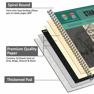 Anupam Stak Colors Toned Sketch Paper Size A4 Wireo Book (40 sheet)