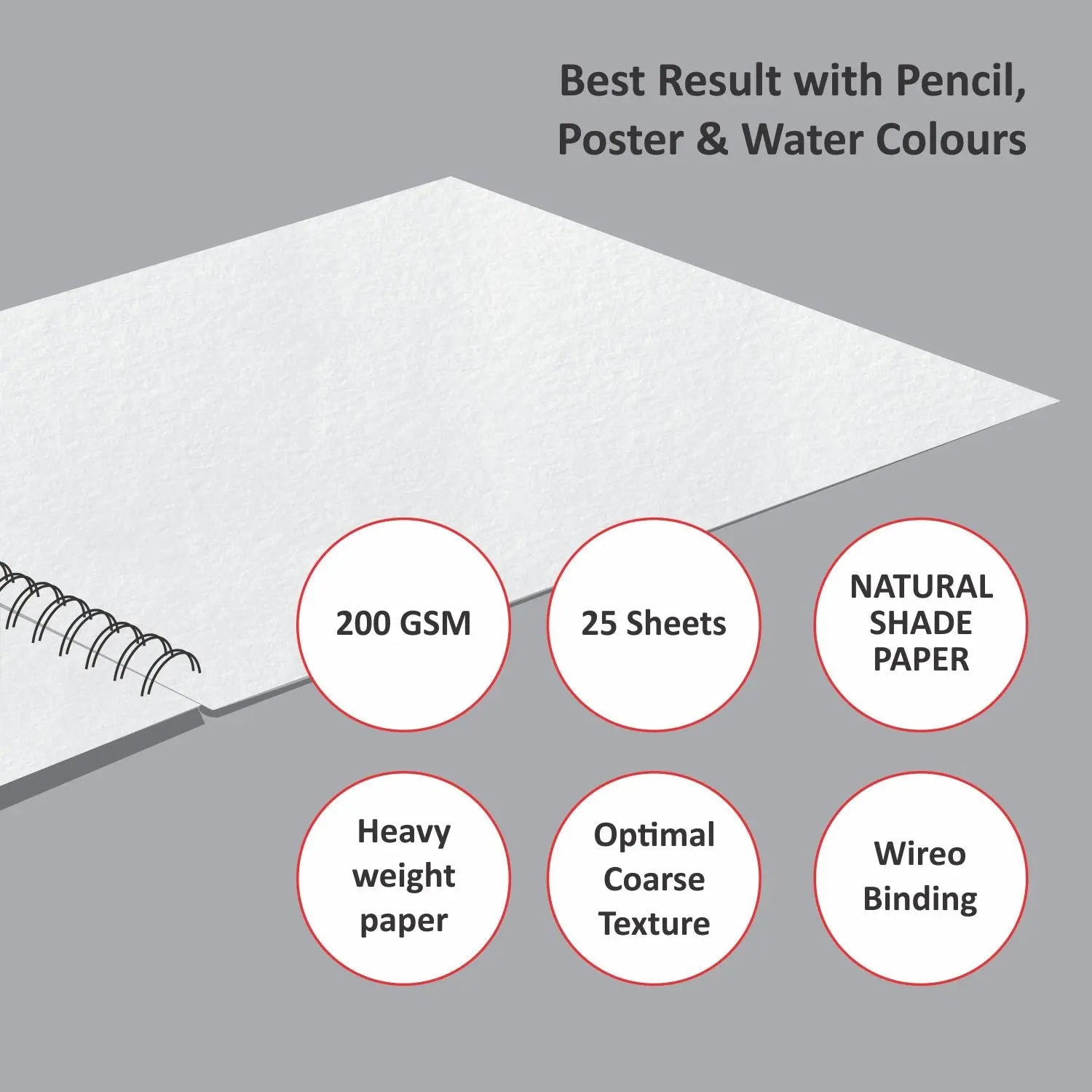 Anupam Ultra Artist Drawing Book -  Wireo Bound - 200gsm Cartridge Paper Anupam