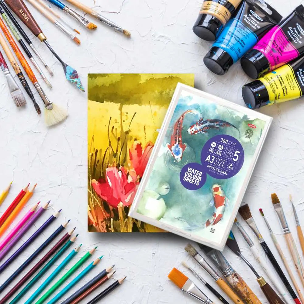 Anupam Watercolour Paper Loose Sheets 200 and 300 GSM Cold Pressed Anupam