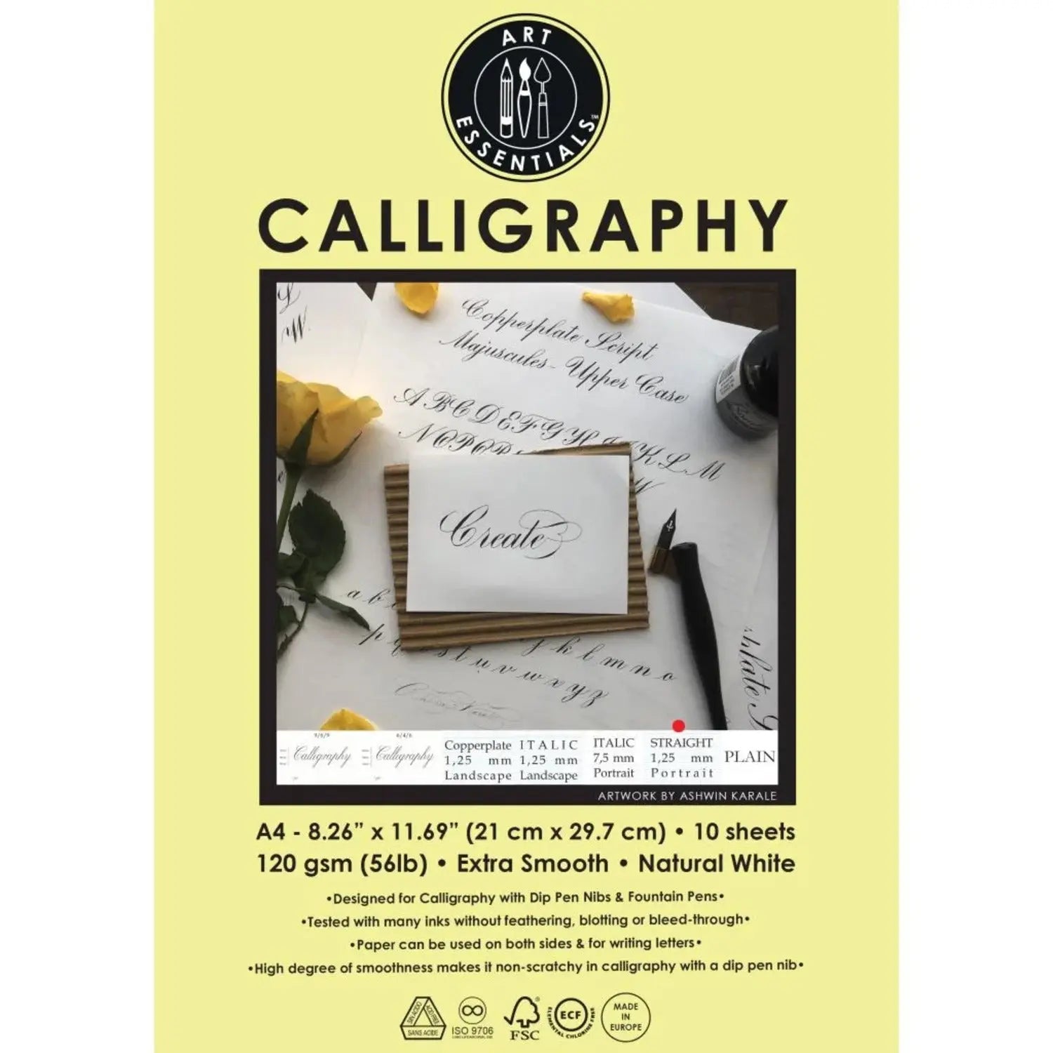 Art Essentials Calligraphy A4 Paper 120 GSM,10 SHT Art Essentials