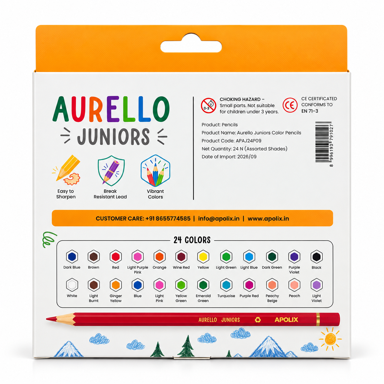 Apolix Aurello Juniors Colour Pencils - Aurello Juniors Colour Pencil Pack