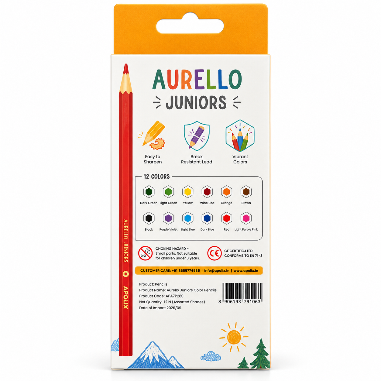 Apolix Aurello Juniors Colour Pencils - Aurello Juniors Colour Pencils Packaging