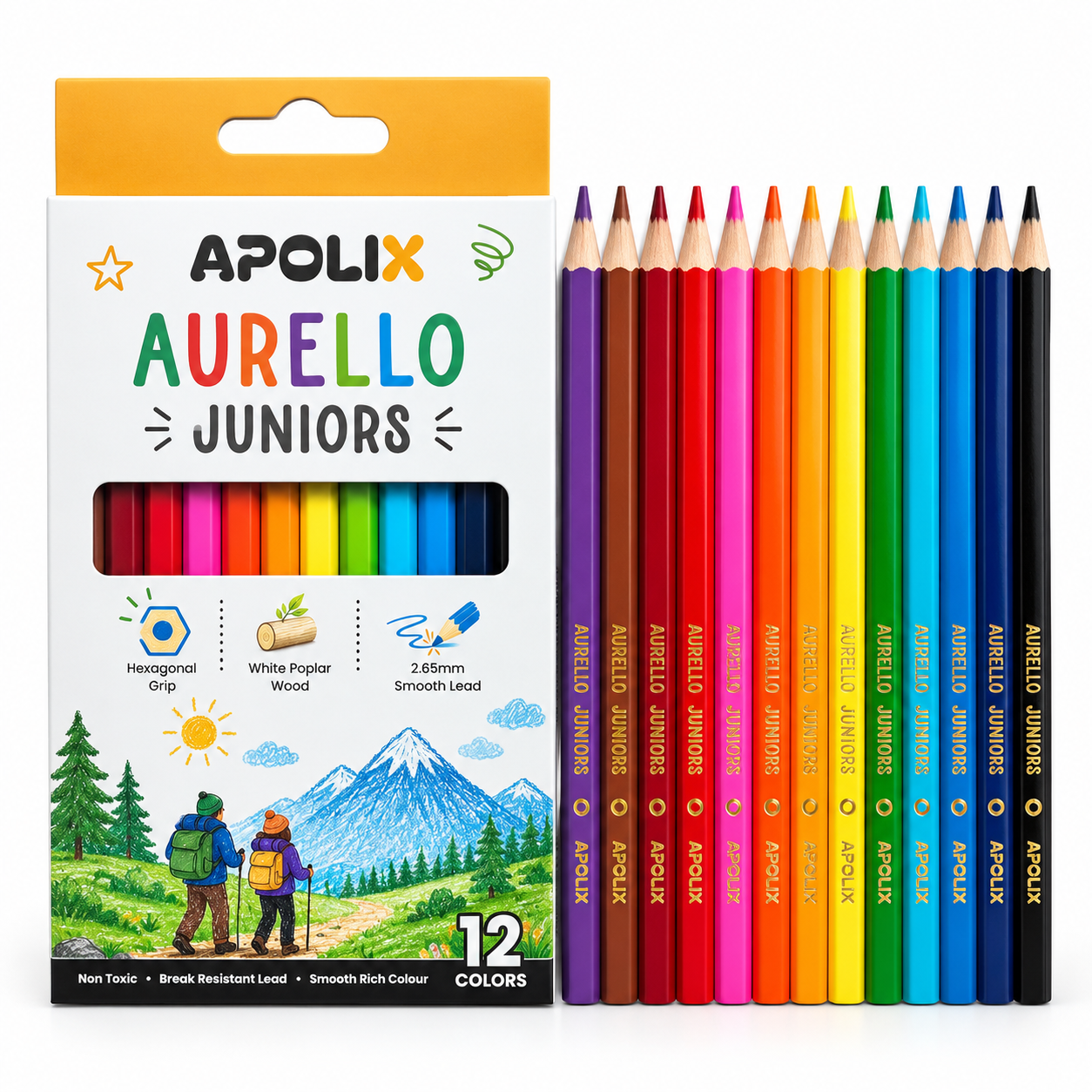 Apolix Aurello Juniors Colour Pencils - Aurello Juniors Coloured Pencil Set