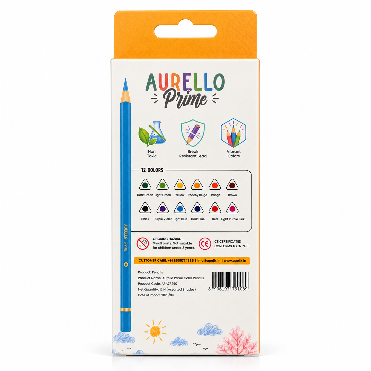 Apolix Aurello Prime Colour Pencils - Aurello Prime Pencil Box Packaging