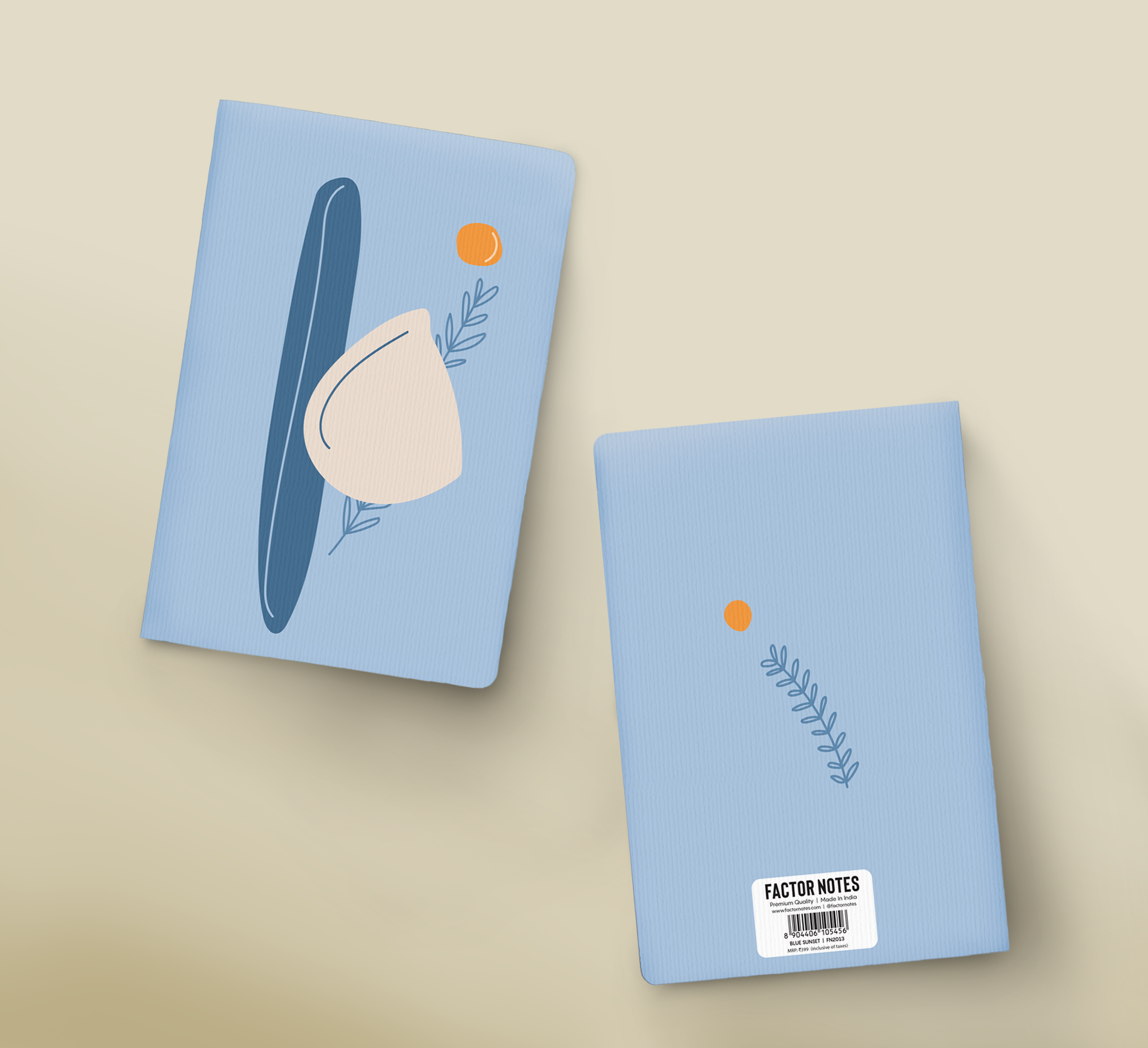 Factor Notes A5 Notebook - The Blue Sunset 90 GSM Unruled 160 Pages Factor Notes