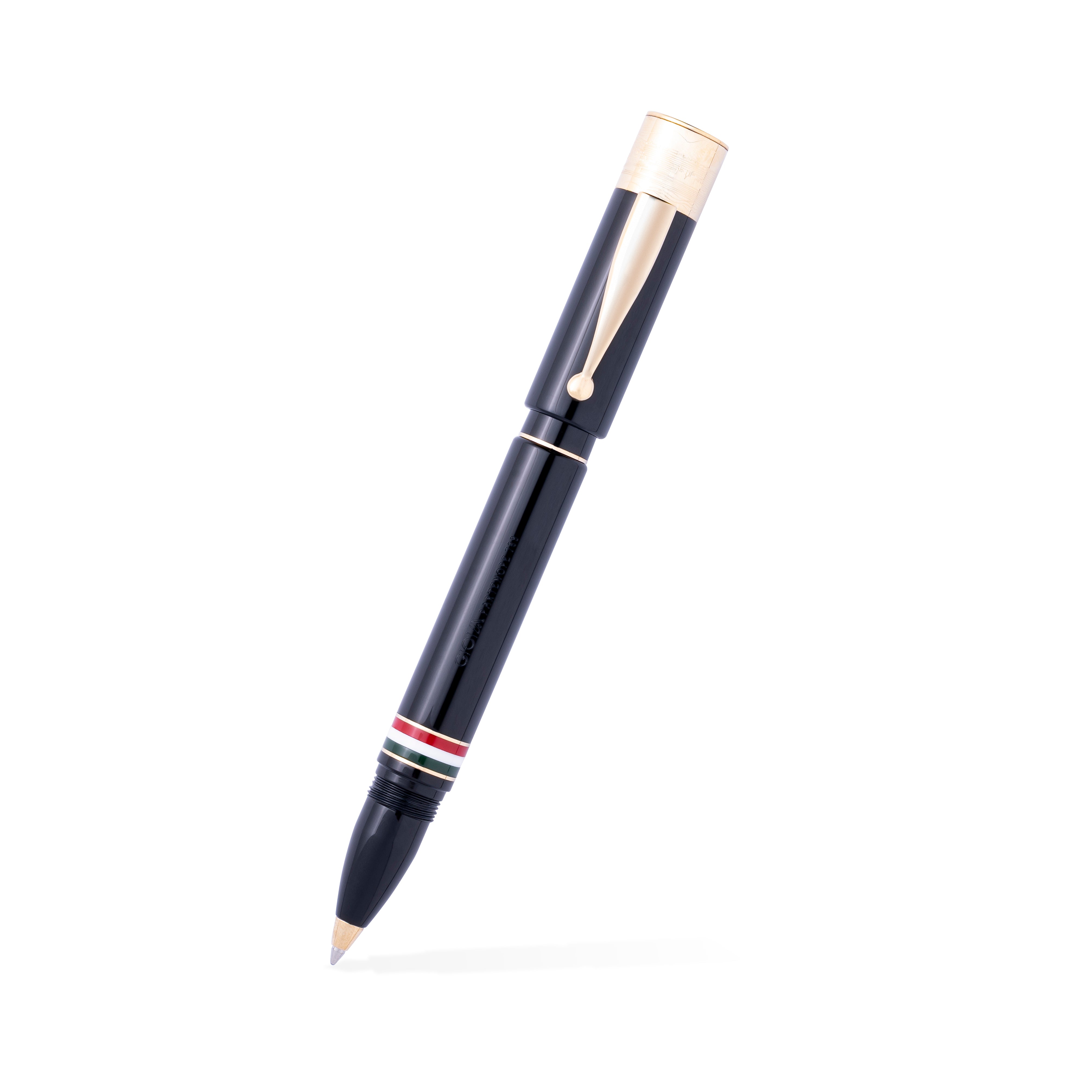 Gioia | Fountain Pen & Rollerball Pen | Partenope | Black | Gold Trims Gioia