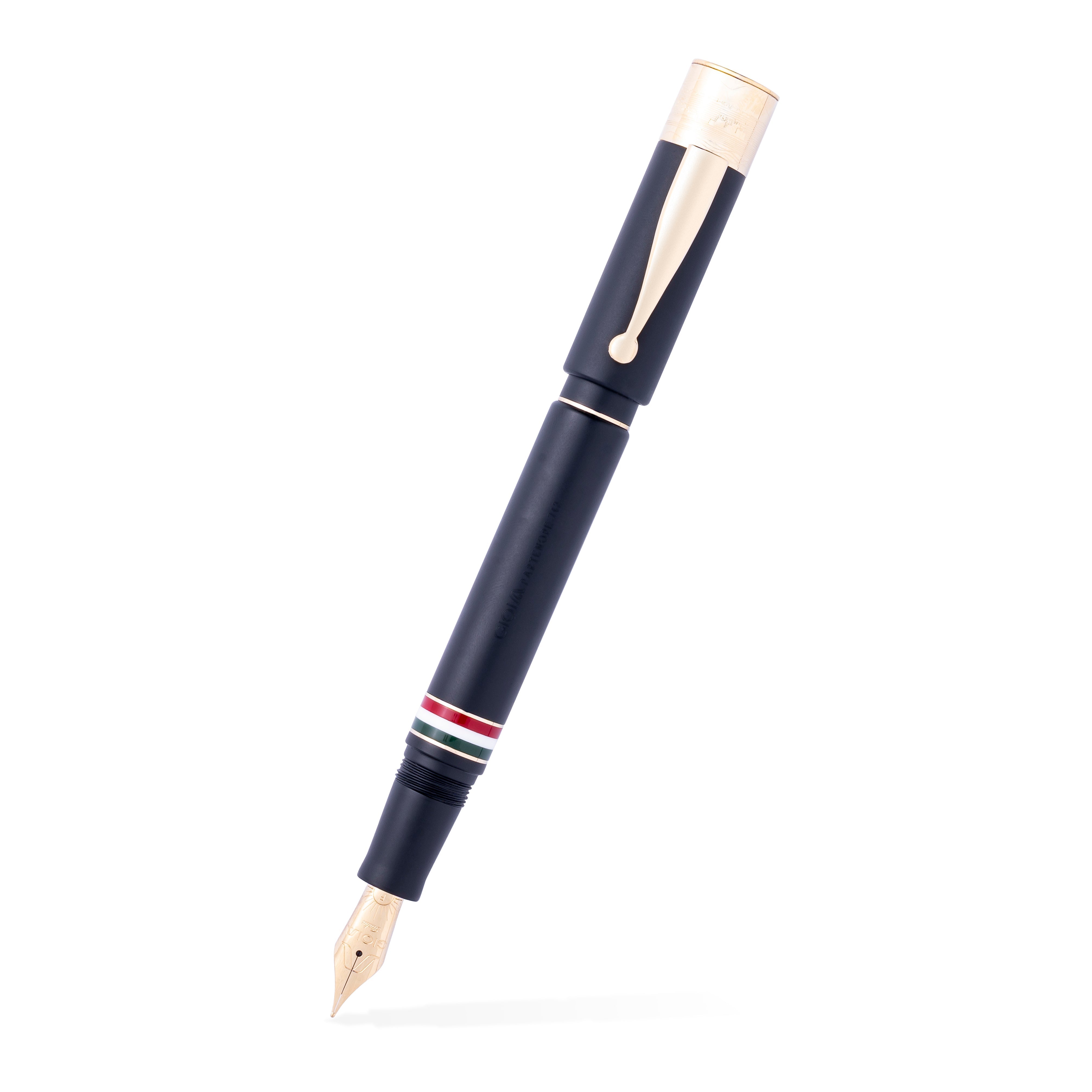 Gioia | Fountain Pen & Rollerball Pen | Partenope | Black Sand | Gold Trims Gioia