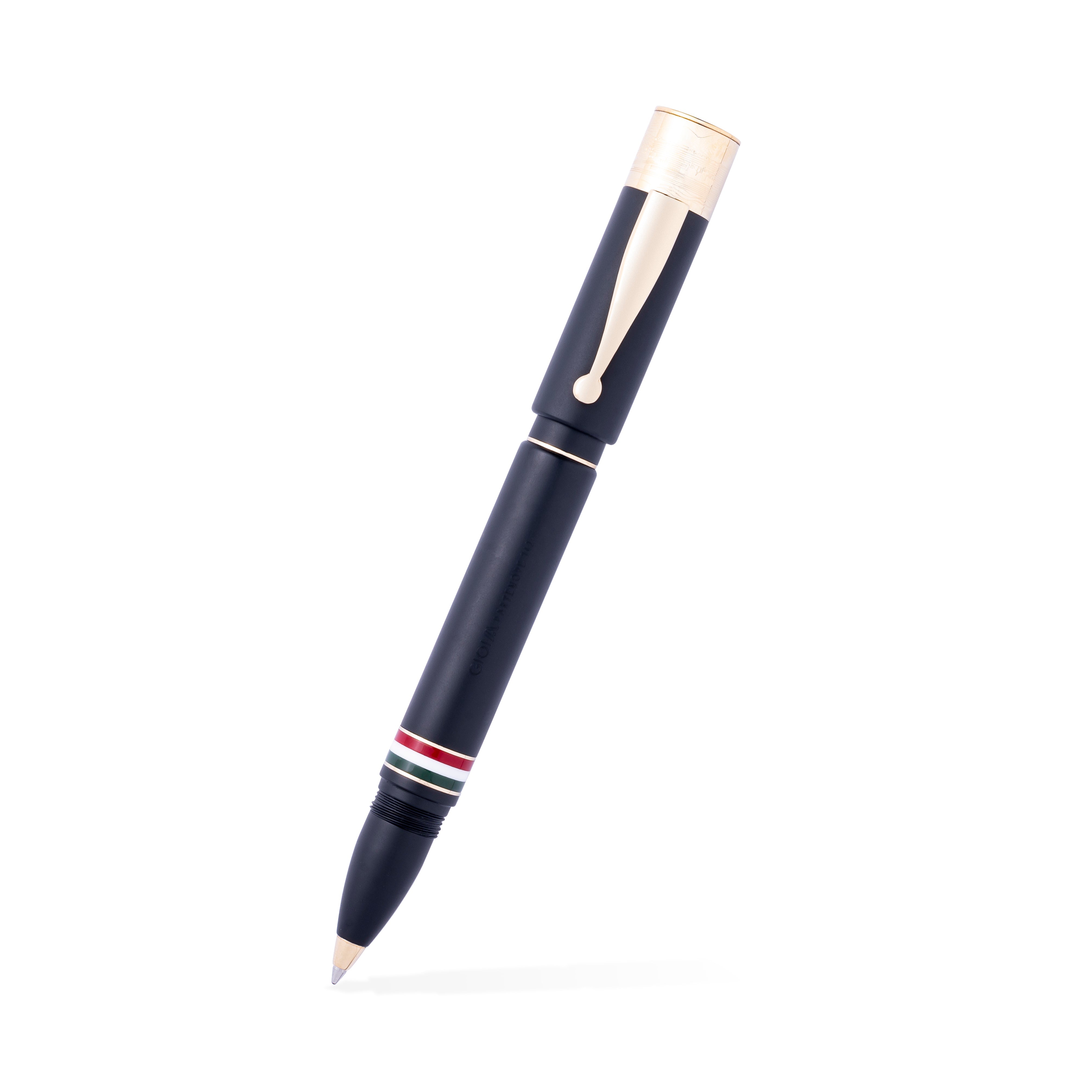 Gioia | Fountain Pen & Rollerball Pen | Partenope | Black Sand | Gold Trims Gioia
