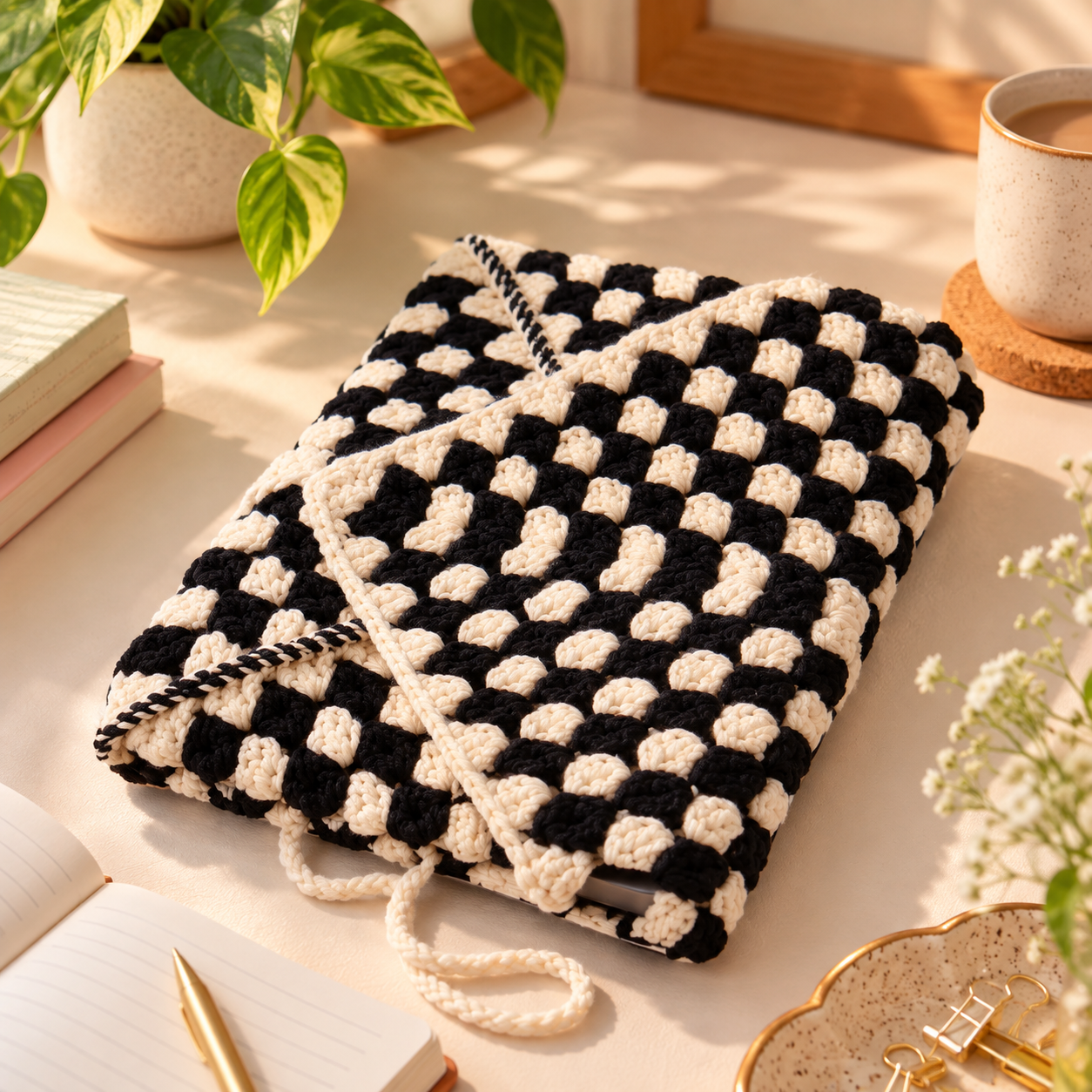 Crochet Book Sleeve Making Kit | Crochet Making Kit Age 8+ - BOOK SLEEVE AFTER