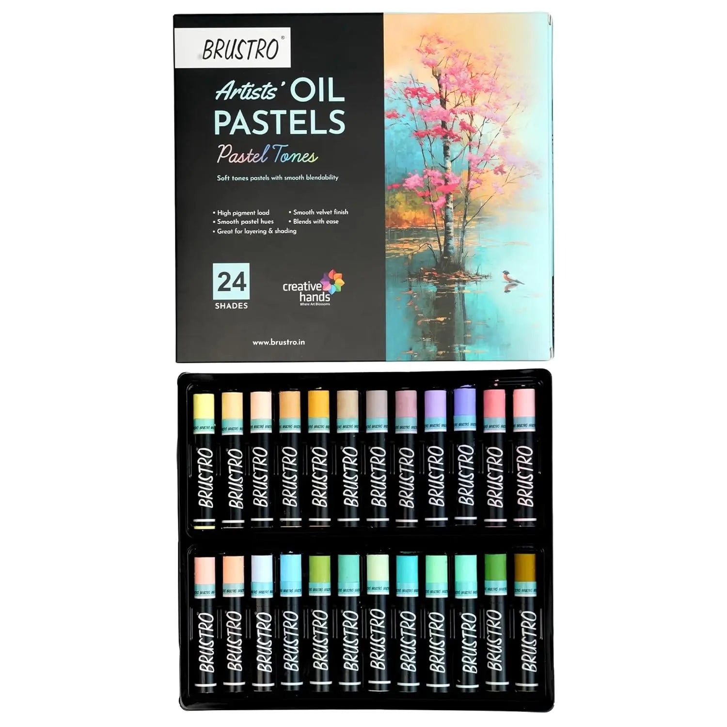 Brustro Artist Oil Pastels Set of 24 (Pastel Tones) Brustro
