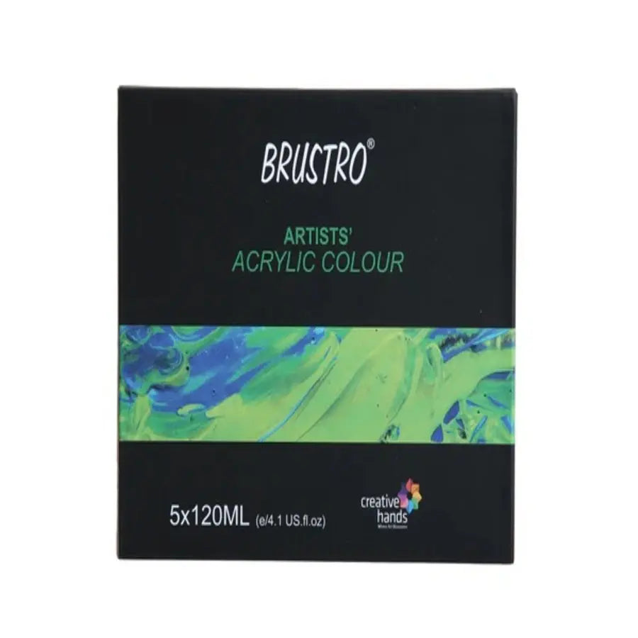 Brustro Artists Acrylic  Primary Shades Set-5 X 120ml Canvazo