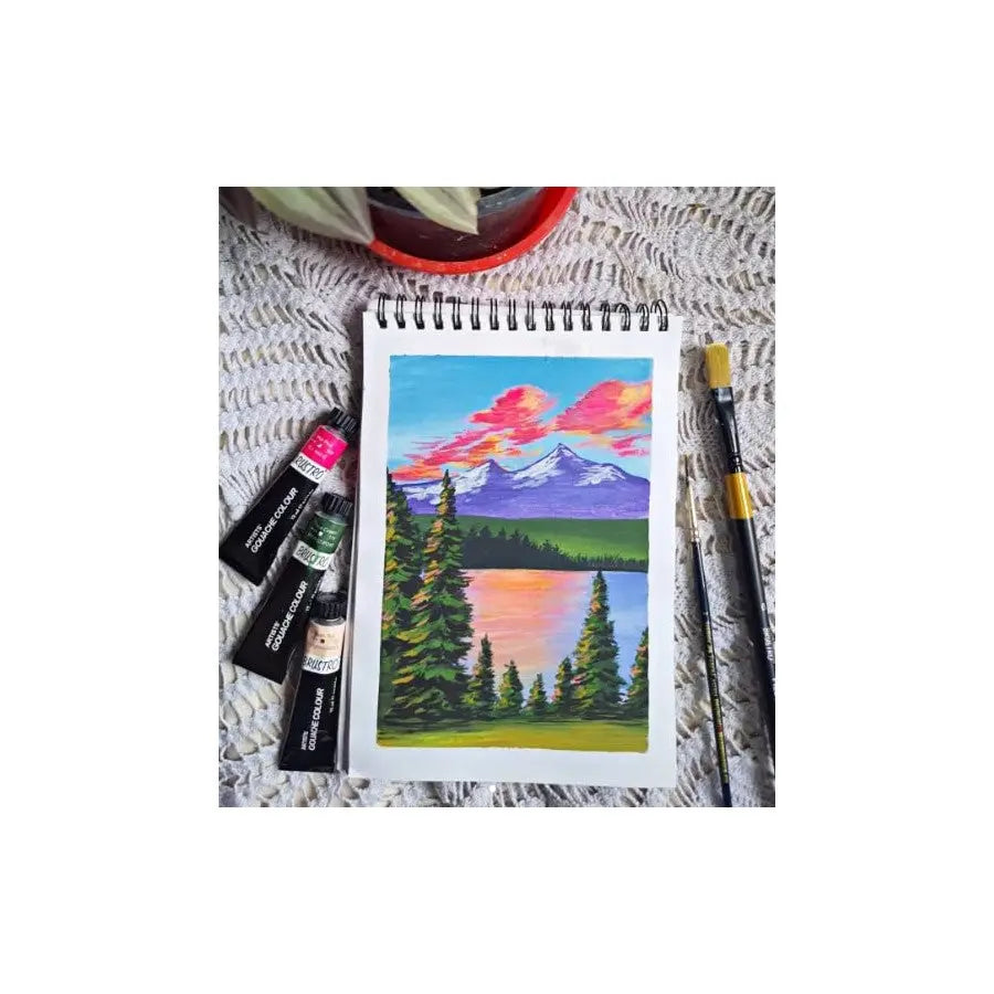 Brustro Artists Gold Taklon Brushes for Acrylics, Oil and Watercolour Set Of 10 Brustro