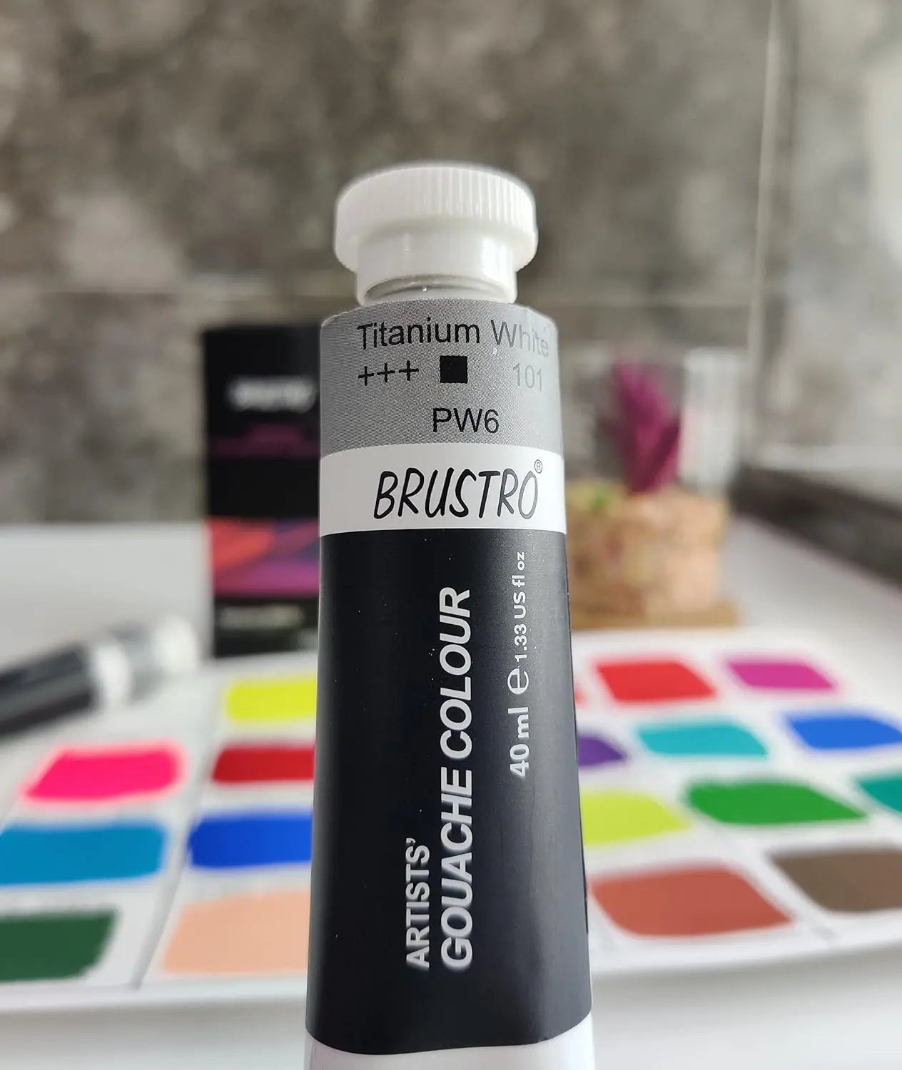 Brustro Artists Gouache Colour Titanium White 40ml Brustro