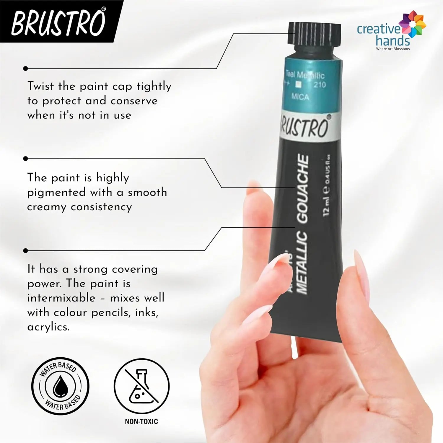 Brustro Artists Metallic Gouache Set Of 18 (12ml Tubes) Brustro