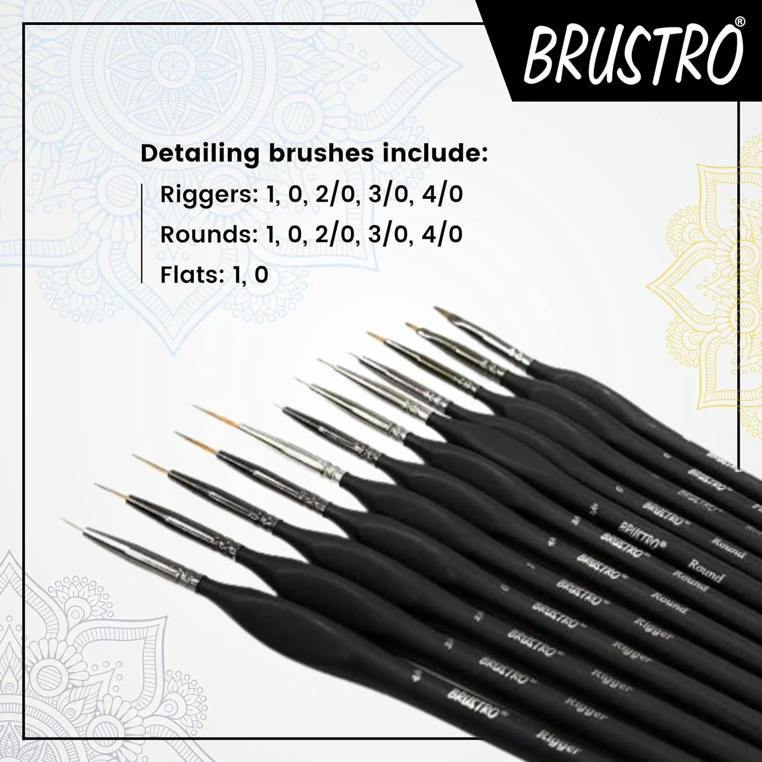 Brustro Artists Miniature Brush Set Of 12 Brustro