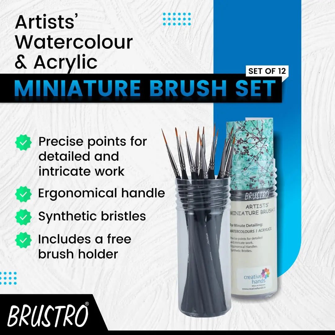 Brustro Artists Miniature Brush Set Of 12 Brustro