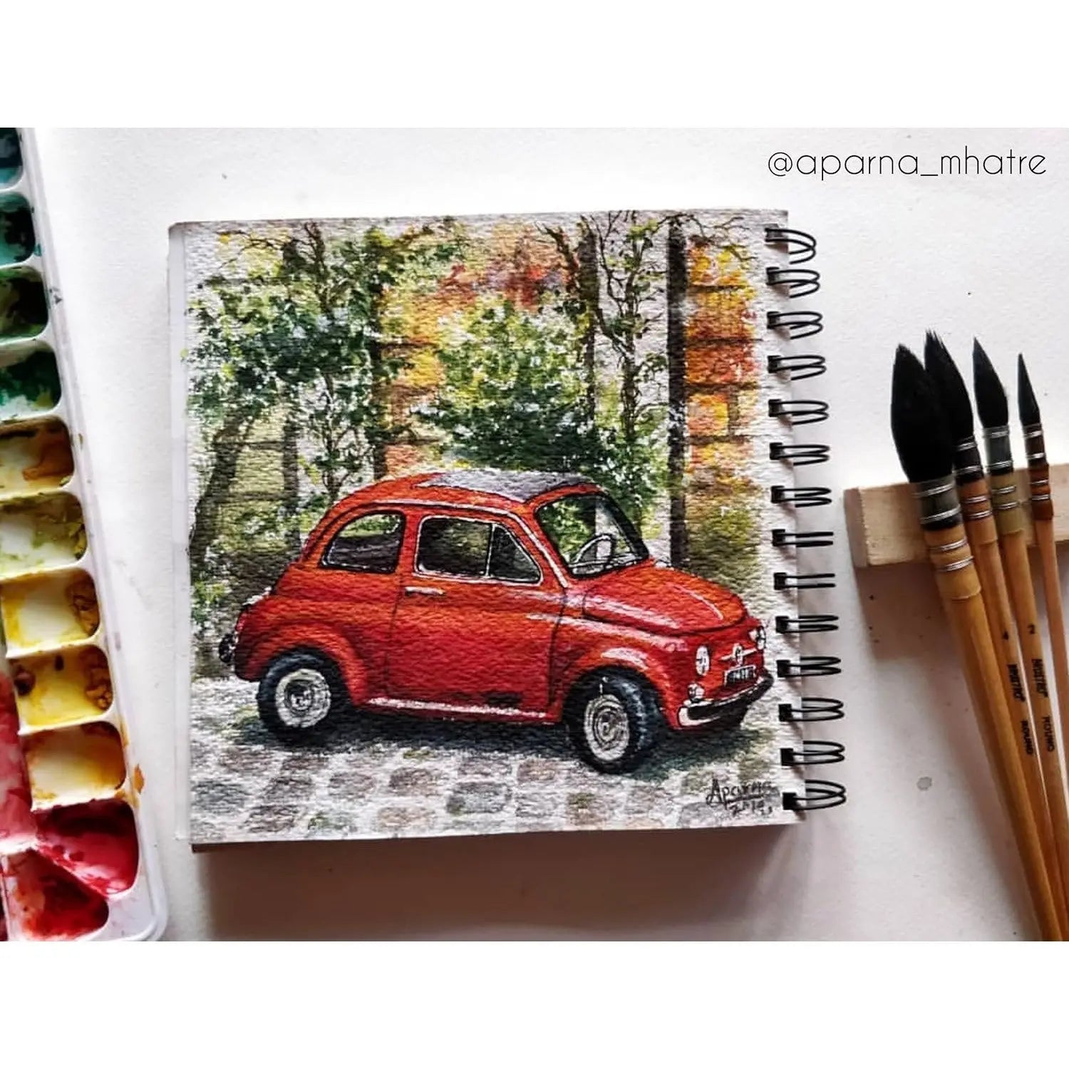 Brustro Artists Natural Hair Mop Brush Set Of 4 Brustro