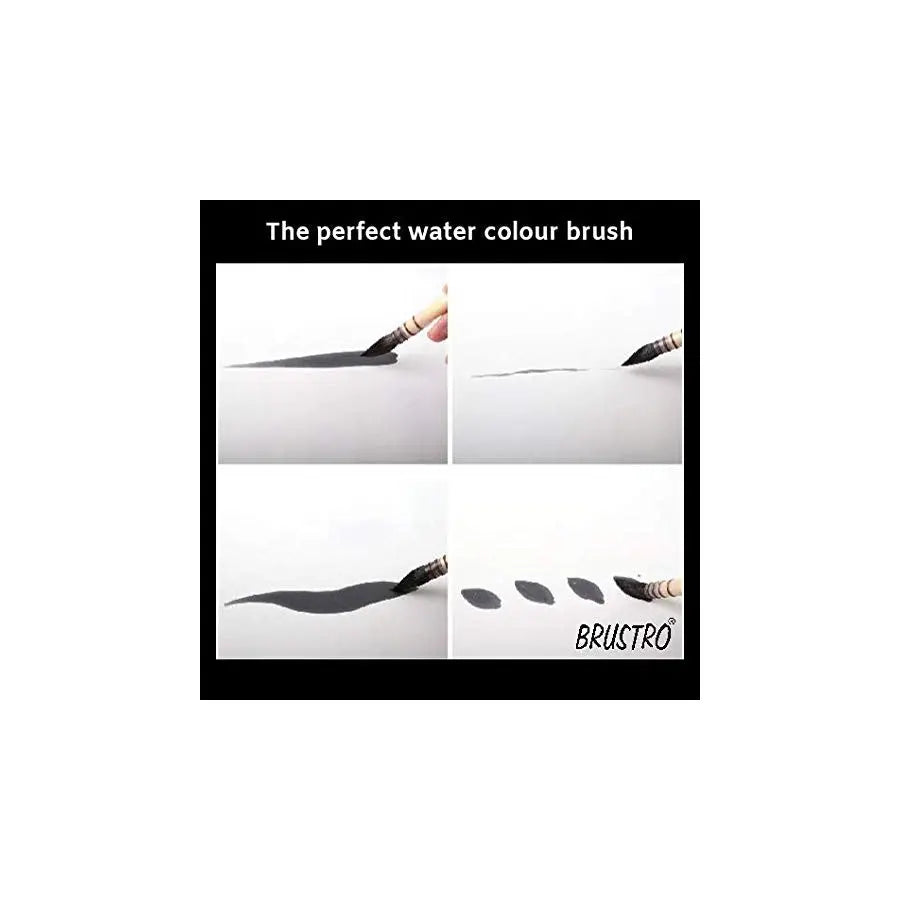 Brustro Artists Natural Hair Mop Brush Set Of 4 Brustro